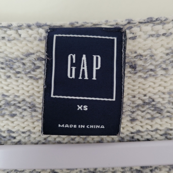 GAP Boho‎ Sprited 3/4 Sleeve Ivory Gray Cozy Comfy Cotton Knit XS - Picture 6 of 7